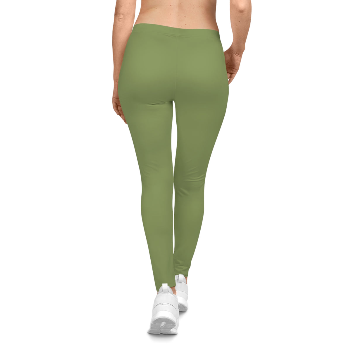 Palm Leaf Green Color Women's Poly-Span Casual Leggings XS-2XL