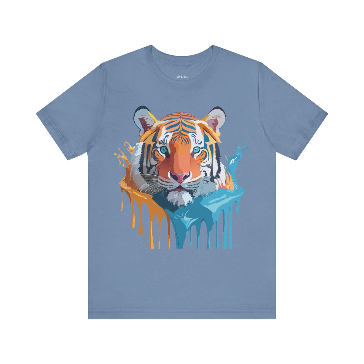 Tiger Graphic Unisex Cotton Bella+Canvas Tee with Art Animal Design d90