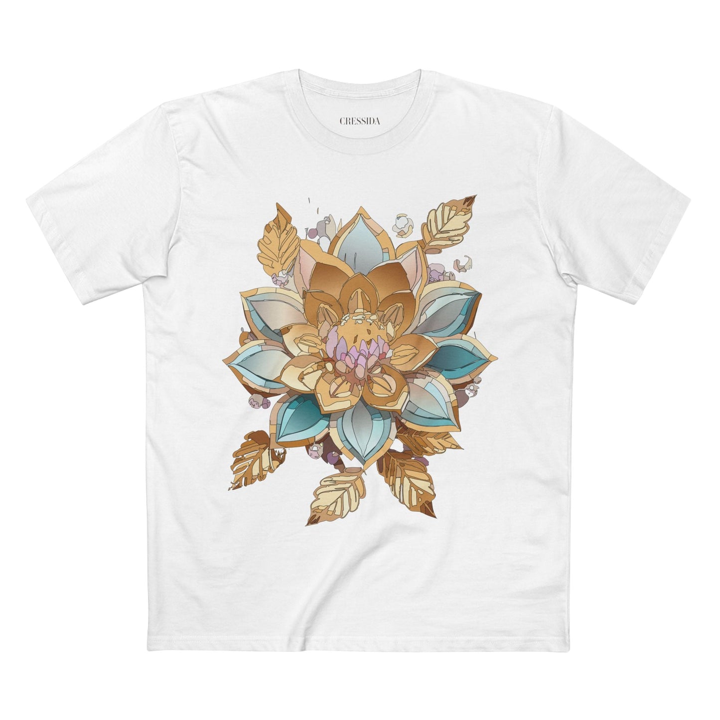 Floral Graphic T-Shirt Unisex 100 Cotton Art Design with Antique Flowers Tee 3