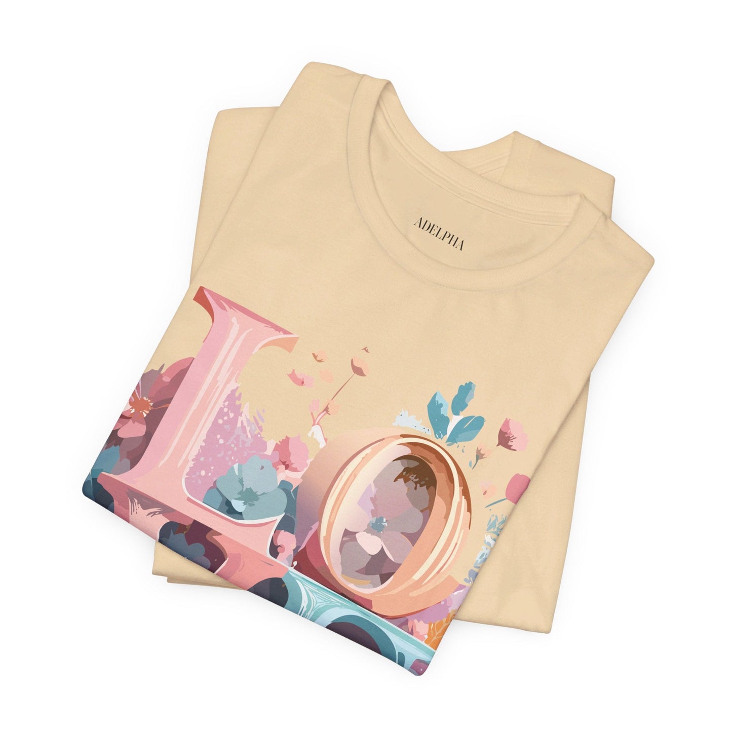 Valentine Day Graphic Unisex 100 Cotton Vintage Artwork with Love and Flower Design Tee 53