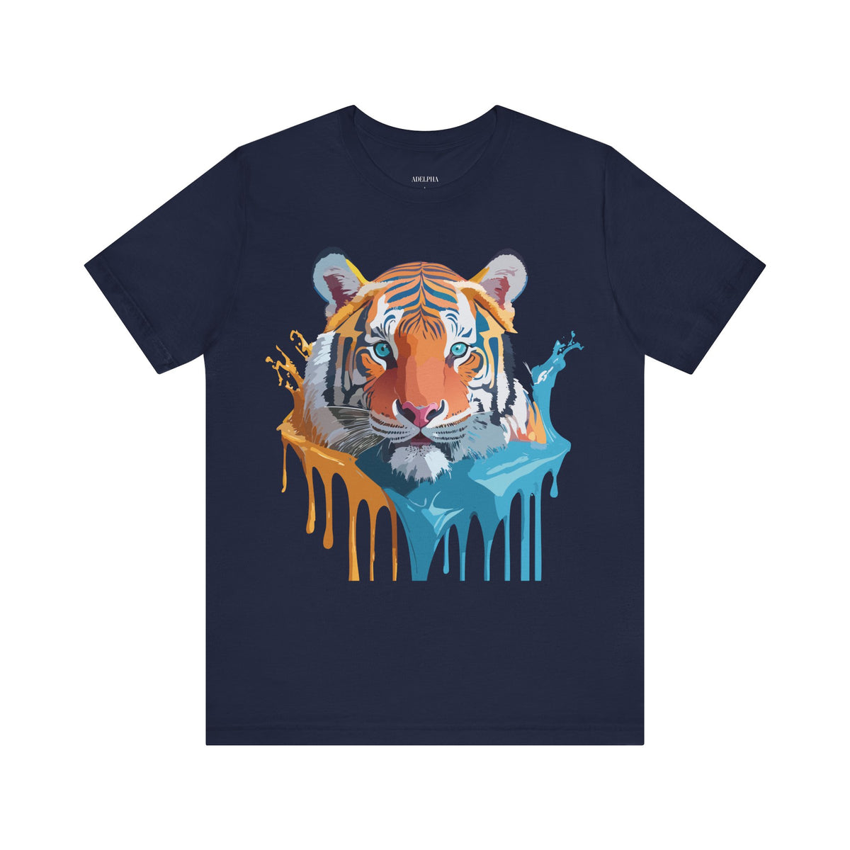 Tiger Graphic Unisex Cotton Bella+Canvas Tee with Art Animal Design d90
