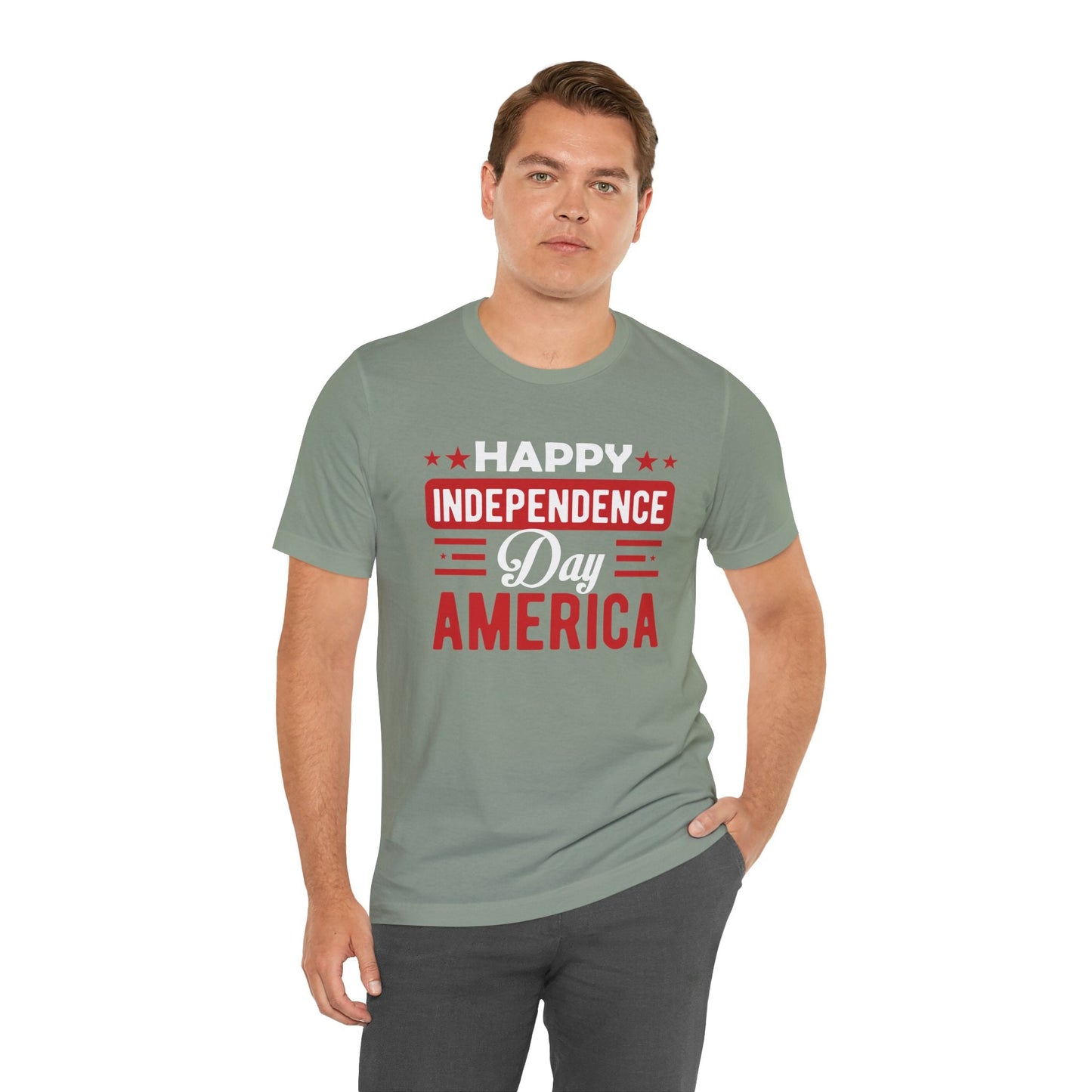 Happy Independence Day America Graphic Unisex Cotton T-Shirt 015