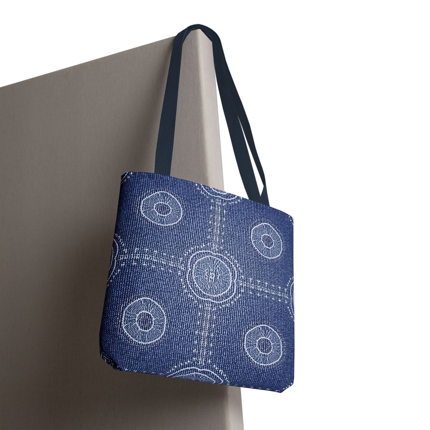 Denim Fabric Imitation Print Unisex Canvas Bag Poly Spun 3 Sizes Tote Bag 107