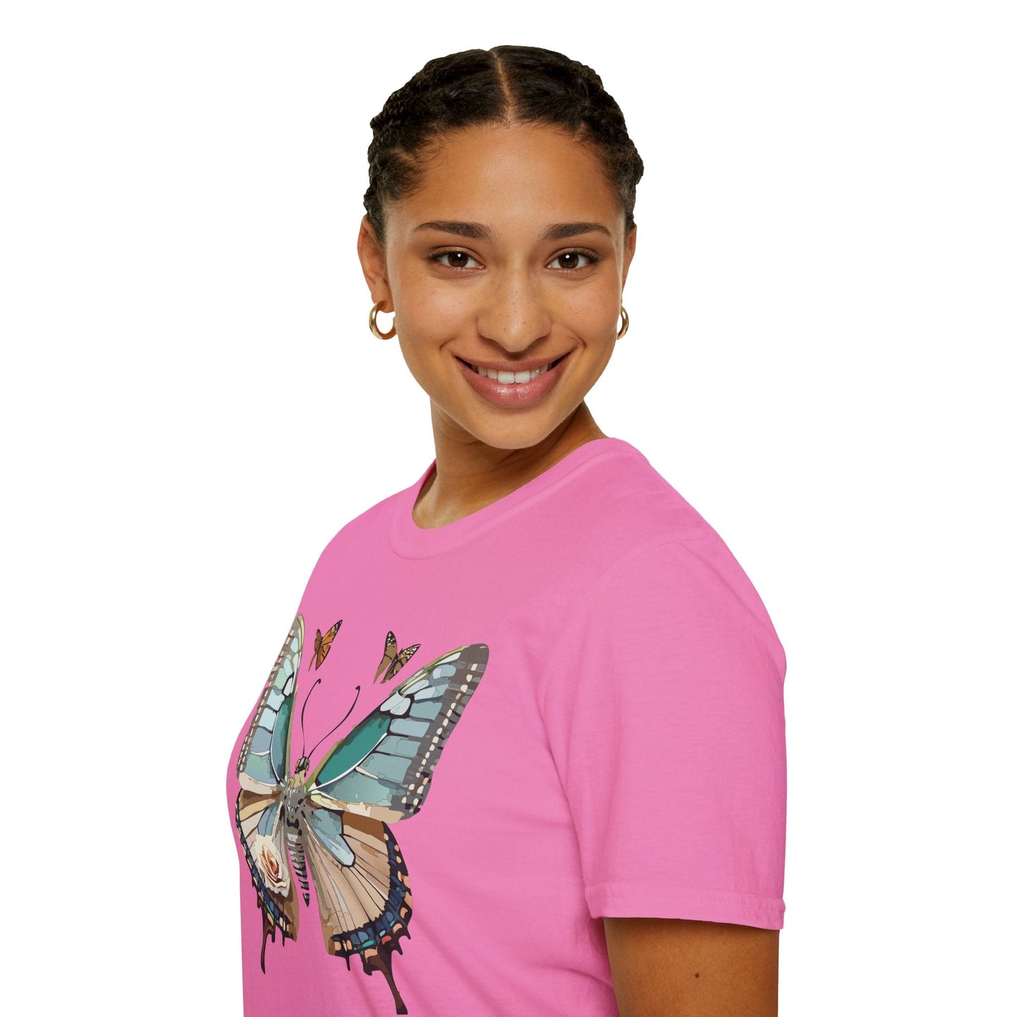 Butterfly Shirt Unisex T Shirt Monarch Print Softstyle Premium Gildan 64000 Cotton Tee