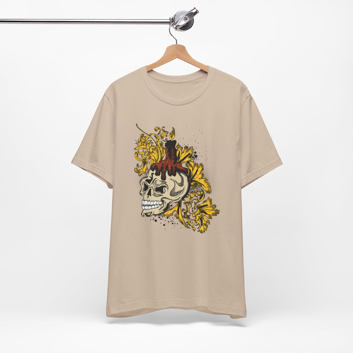 Rock Skull Graphic Design Tee, Skull Shirt, Vintage Tees, Art Design T-Shirt, Vintage Graphic Tee, Art Shirts with Skulls 3