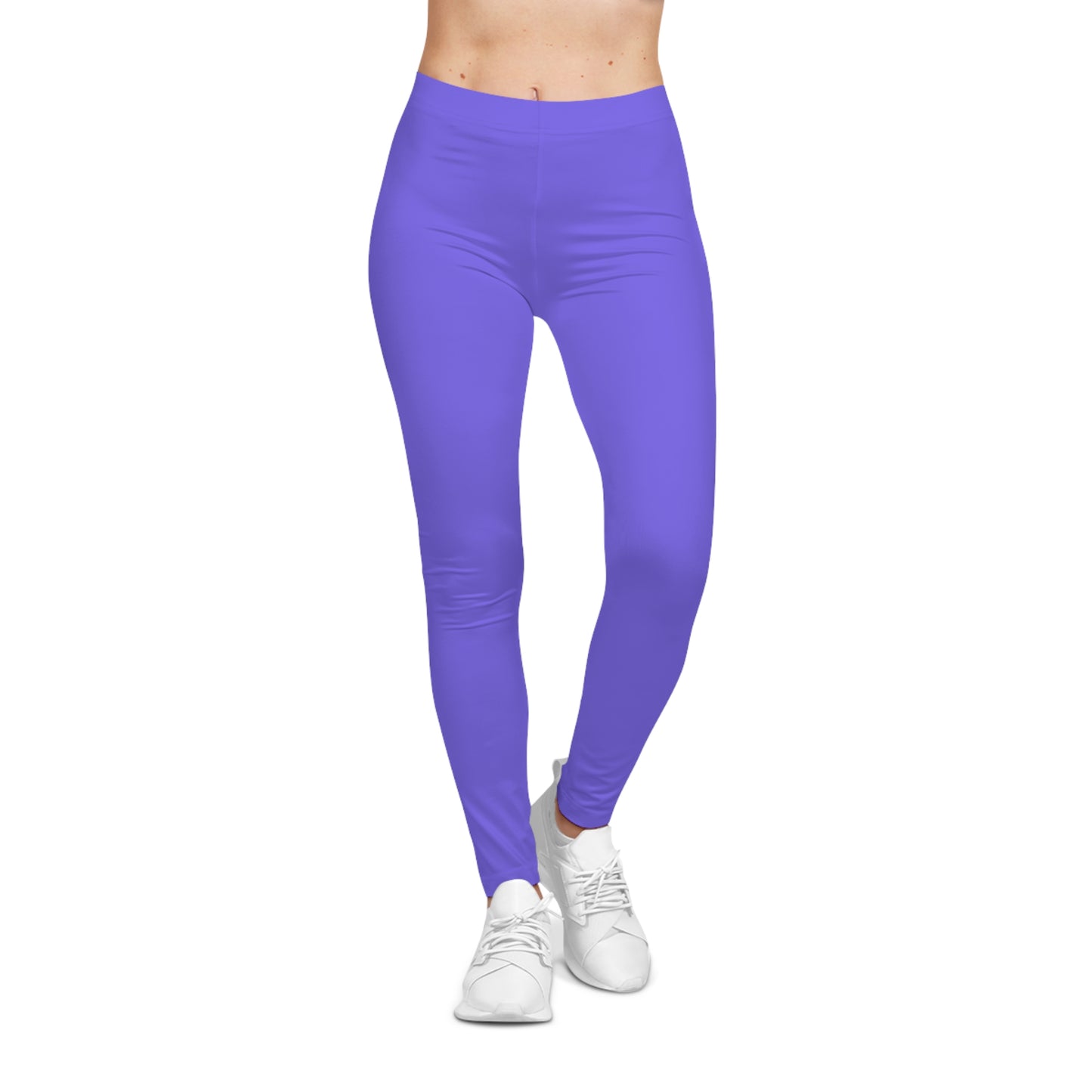 Medium Slate Lilac Color Women's Poly-Span Casual Leggings XS-2XL