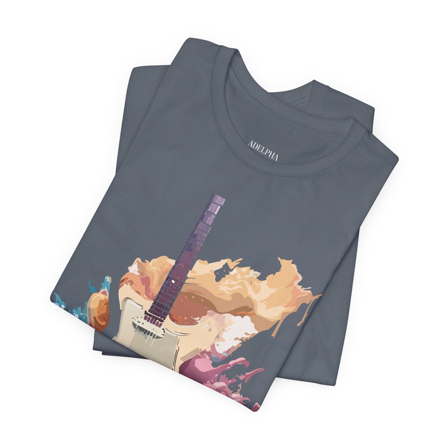 Music Graphic Unisex 100 Cotton Vintage Art with Musical Elements Tee 49