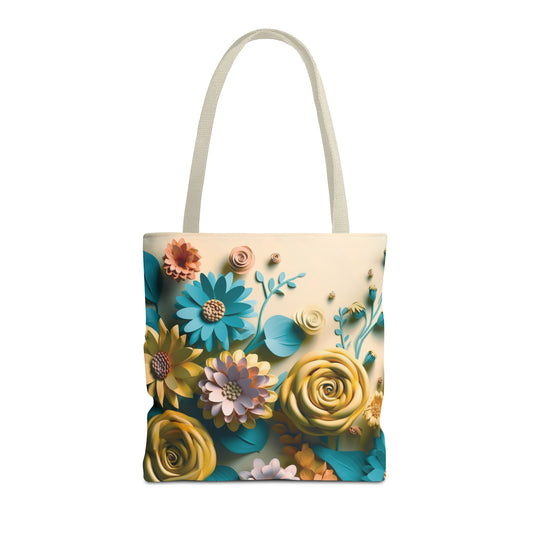 Canvastasche mit floralen Prints 