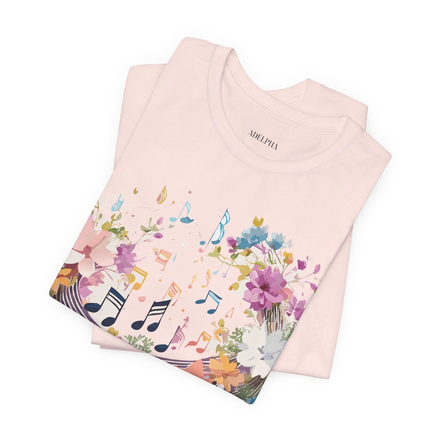 Music Graphic Unisex 100 Cotton Vintage Art with Musical Elements Tee 114