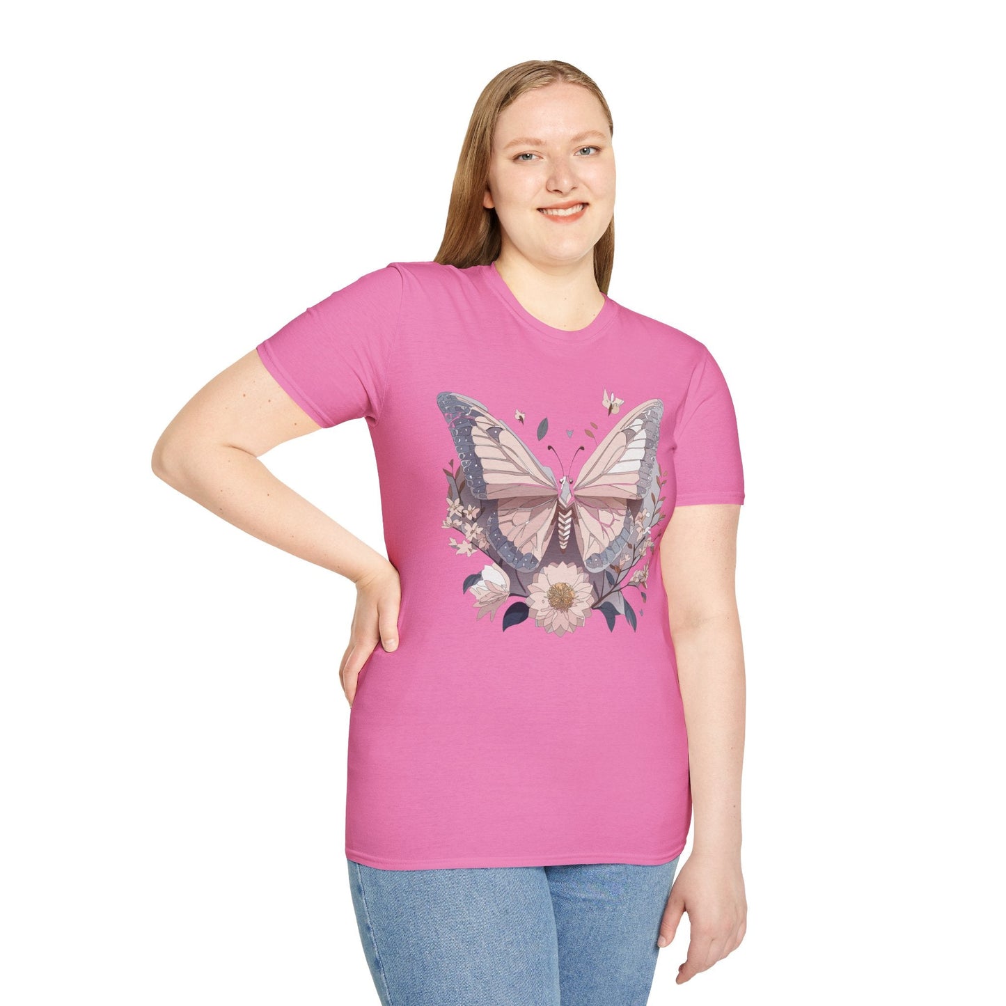 Butterfly Shirt Unisex Gildan Softstyle 64000 Monarch Butterfly Tee 100 Percent Ring Spun Cotton