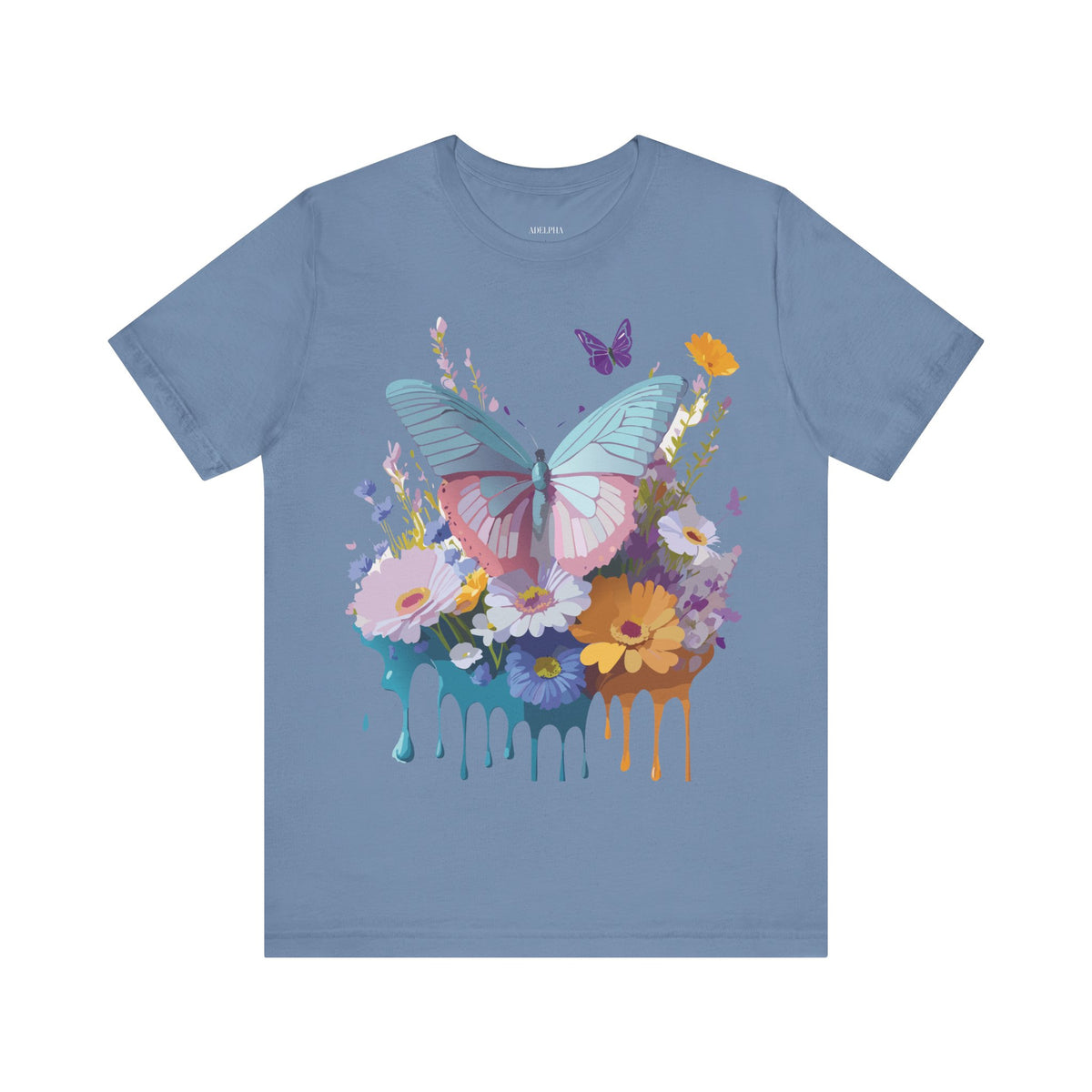 Butterfly Graphic Unisex Cotton Bella+Canvas Tee with Art Design n45