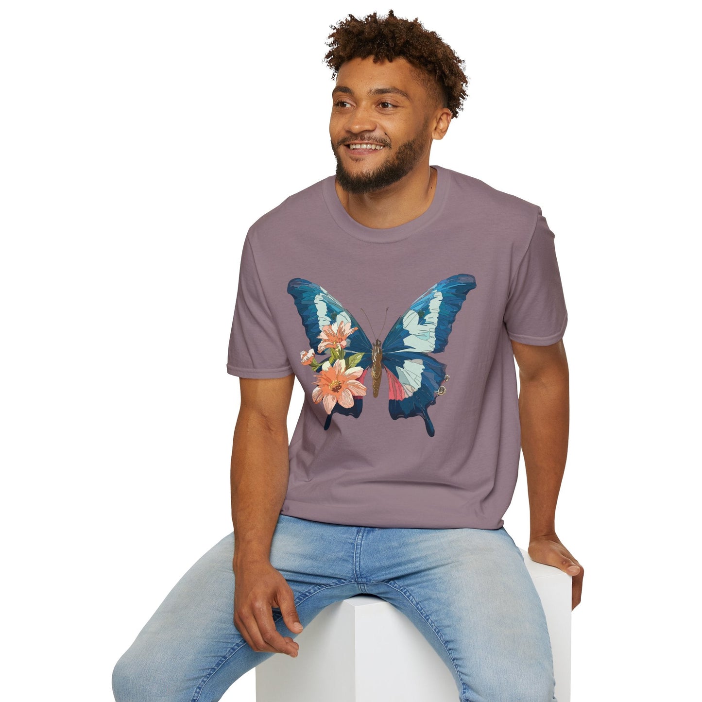 Butterfly Themed Unisex T Shirt Monarch Design Softstyle 64000 100 Cotton Tee For Everyday Comfort