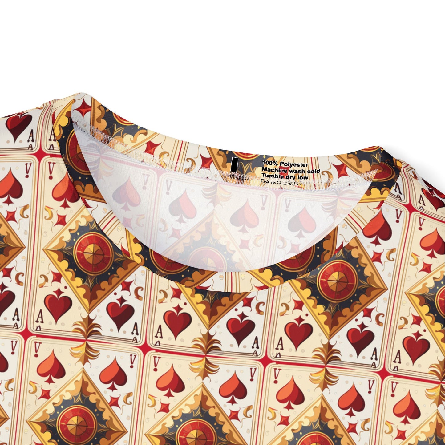 Ace Hearts Graphic T-Shirt, Art Design Poly Shirt, All Over Print Graphic Tee, Playing Cards T-Shirt, Playing Cards Tees