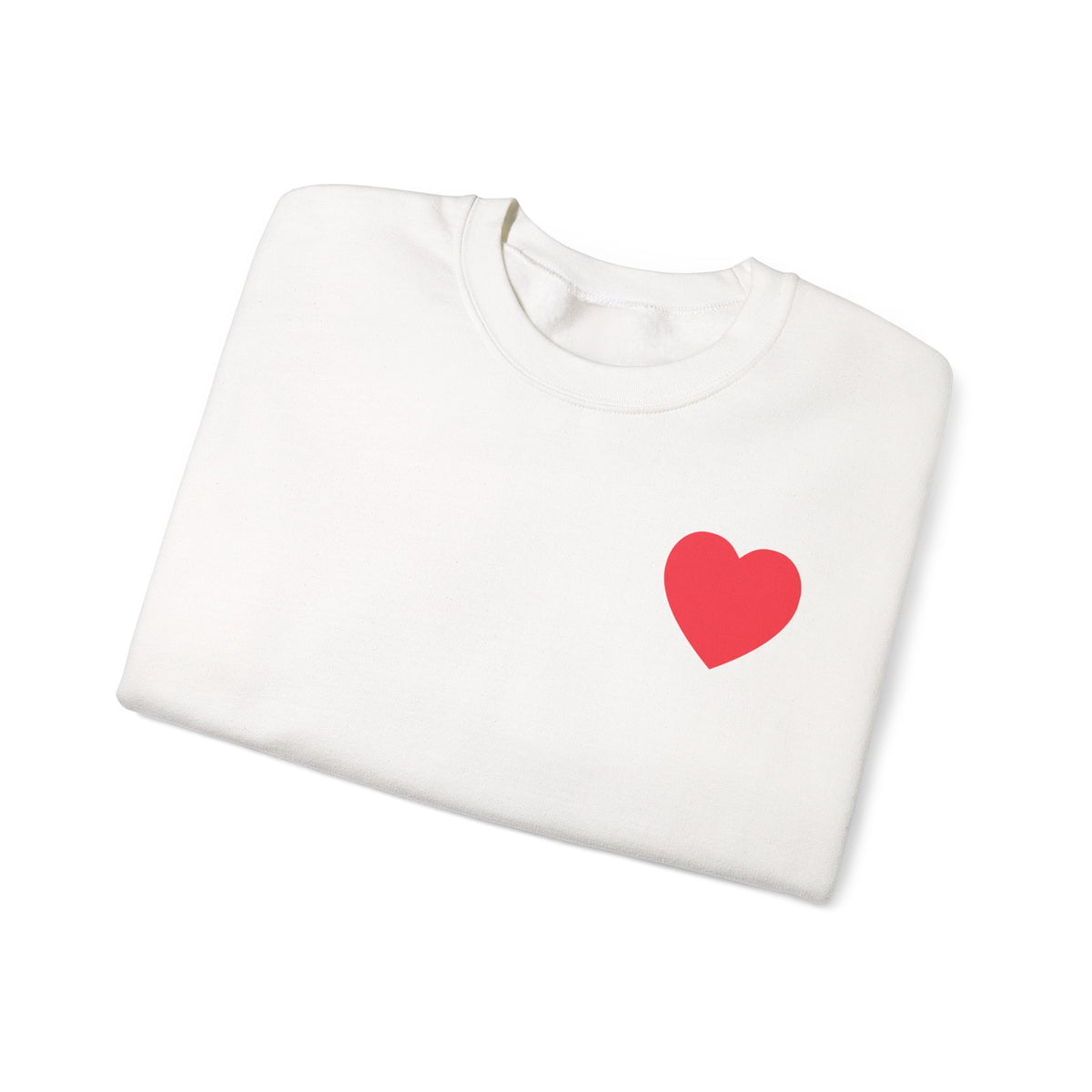 Small Red Heart Graphic Valentine's Day Sweatshirt Unisex 50/50 Cotton-Poly Sweatshirt w79