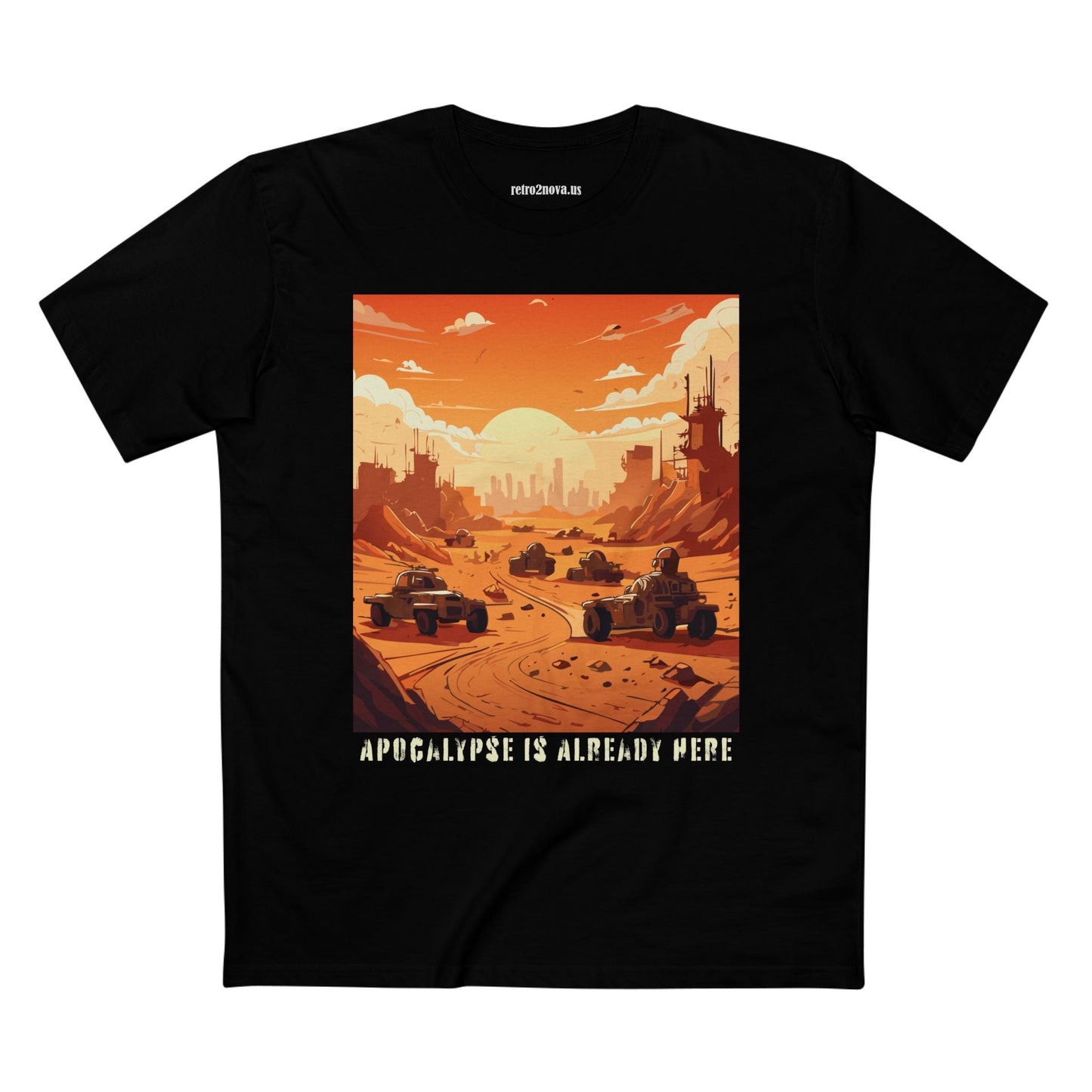 Retro2Nova Cataclysm Doomsday Unisex Premium Cotton Tee With Original Art Design