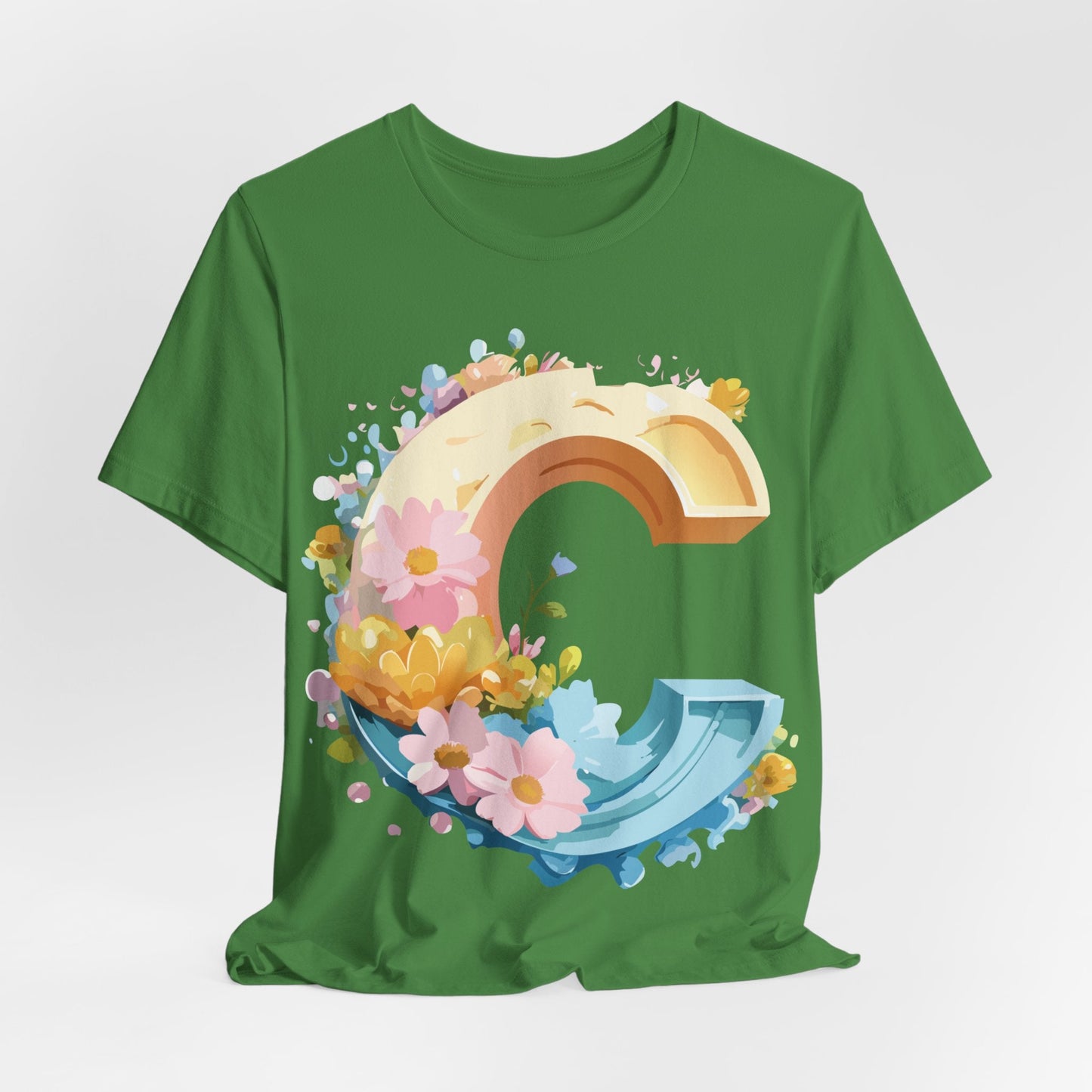 Letter C Graphic Tee Premium Unisex Vintage Art Design Shirt By Adelpha Short Sleeve