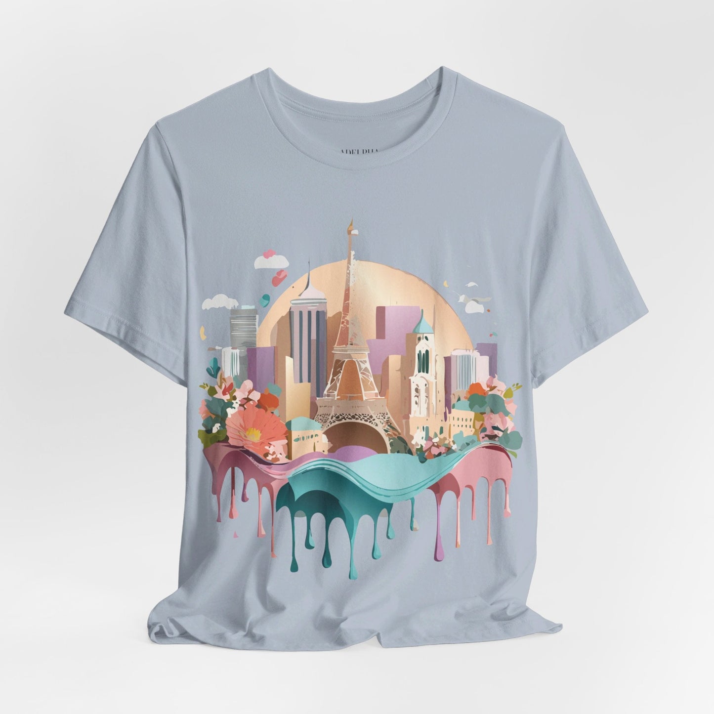 Tourist Shirt With Paris Graphic Tee Unisex Jersey Short Sleeve Art Design Adelpha Vintage Inspired
