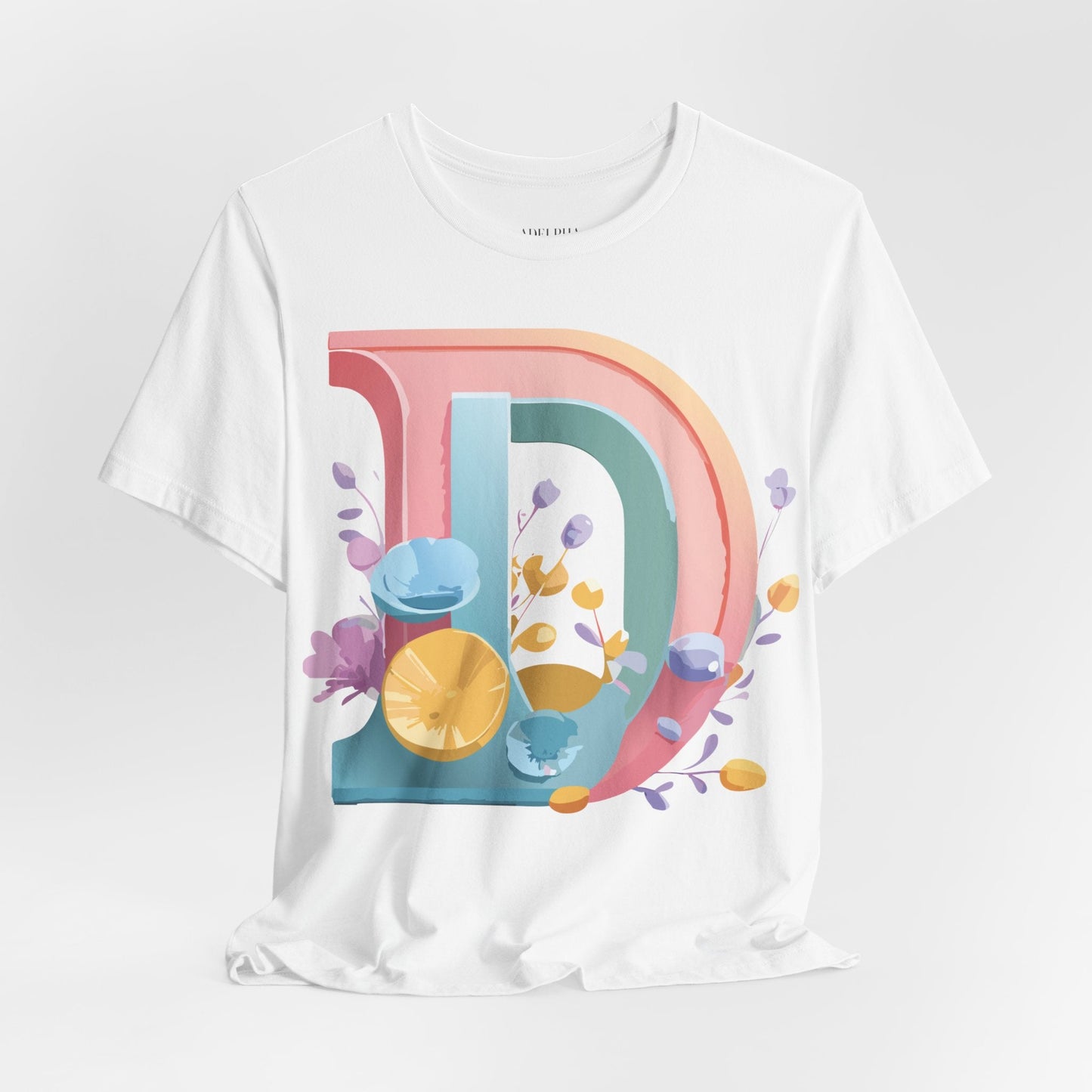 Adelpha Letter D Shirt Unisex Graphic Tee Short Sleeve Vintage Inspired Art Design