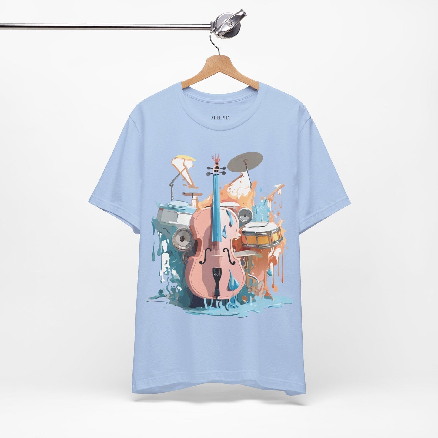 Music Graphic Unisex 100 Cotton Vintage Art with Musical Elements Tee 74
