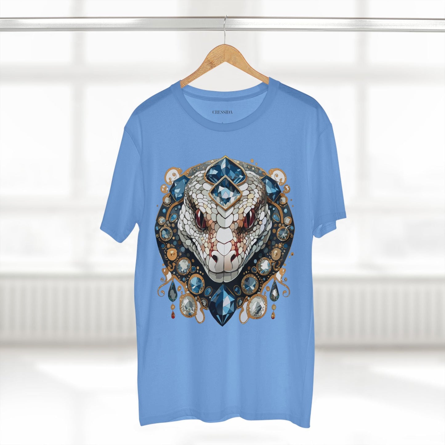 Snake Graphic Unisex 100 Cotton Tee With Unique Animal Golden Medallion Art Design 41
