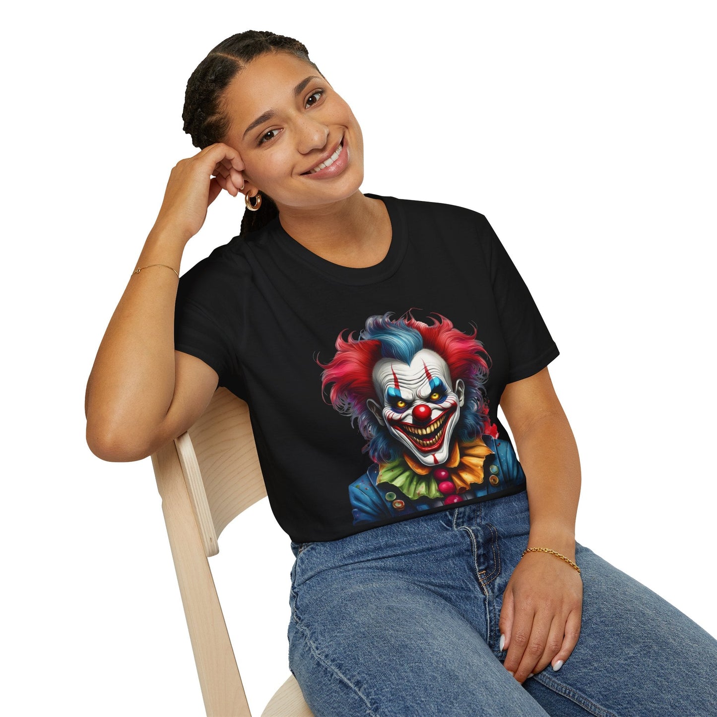 Unisex Clown Shirt Funny Man Tee Circus Theme Shirt Scary Man Shirt Softstyle Comfort