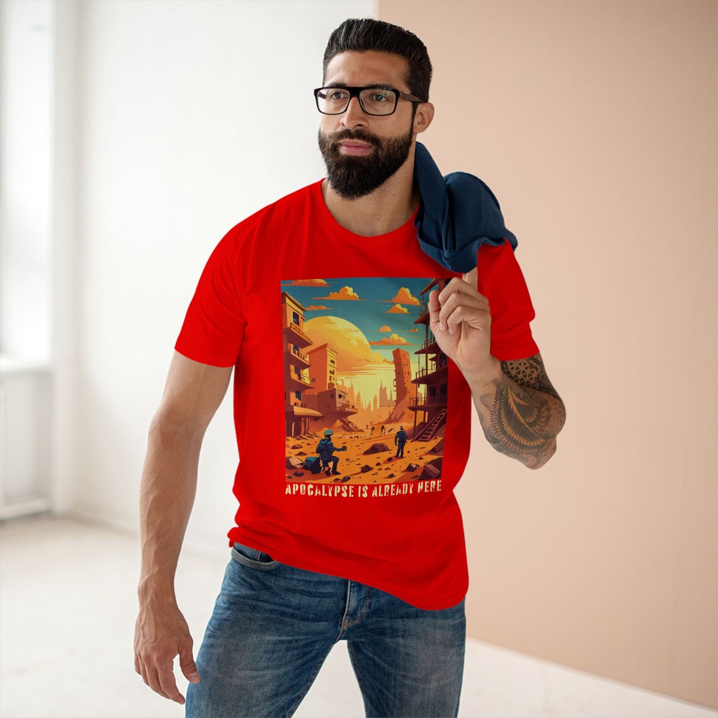 Cataclysm Doomsday Shirt Unisex Premium Cotton Tee With Original Art From Retro2Nova Art Collection