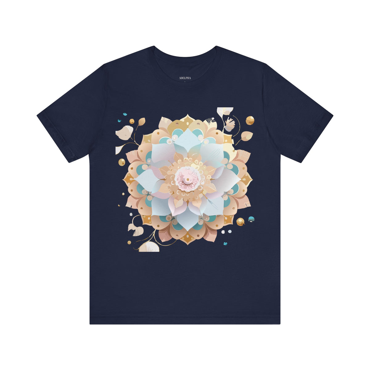 Mandala Graphic Unisex Cotton Bella+Canvas Tee with Floral Art Design n140