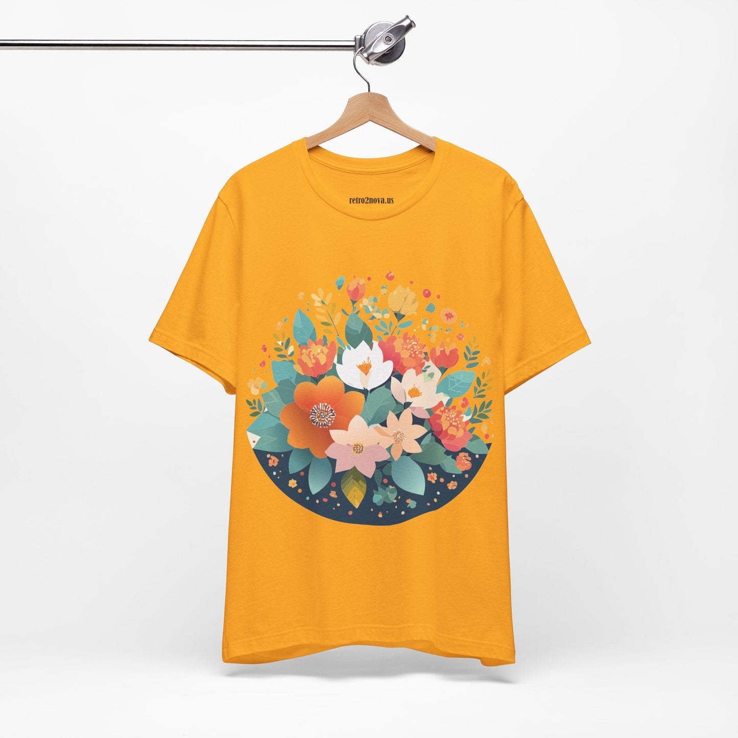 Floral Flowers Shirt Unisex Lightweight Breathable Jersey Tee Floral Pattern Short Sleeve