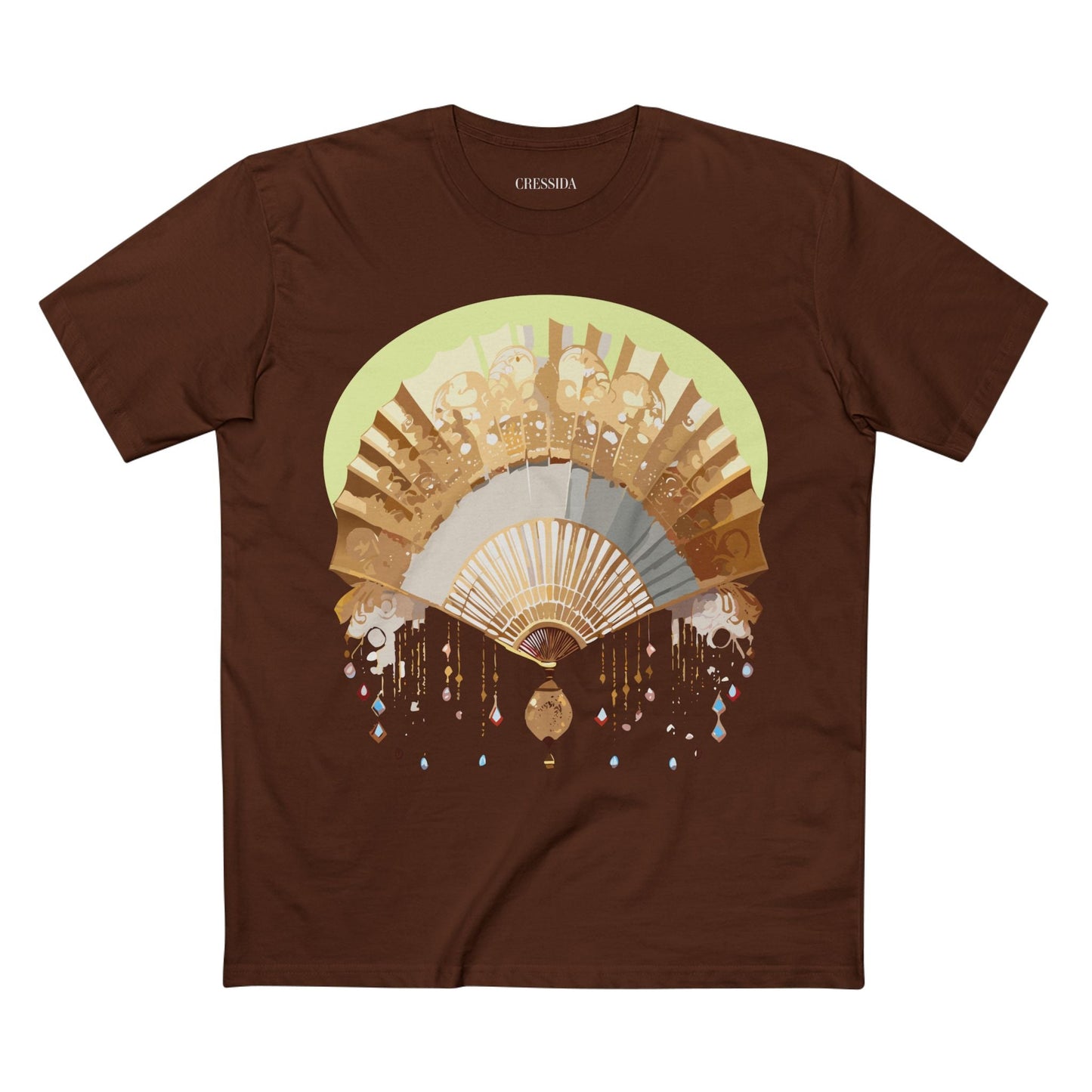 Antique Fan Graphic Design T-Shirt Unisex 100 Cotton Floral Carnival Artwork Tee 18