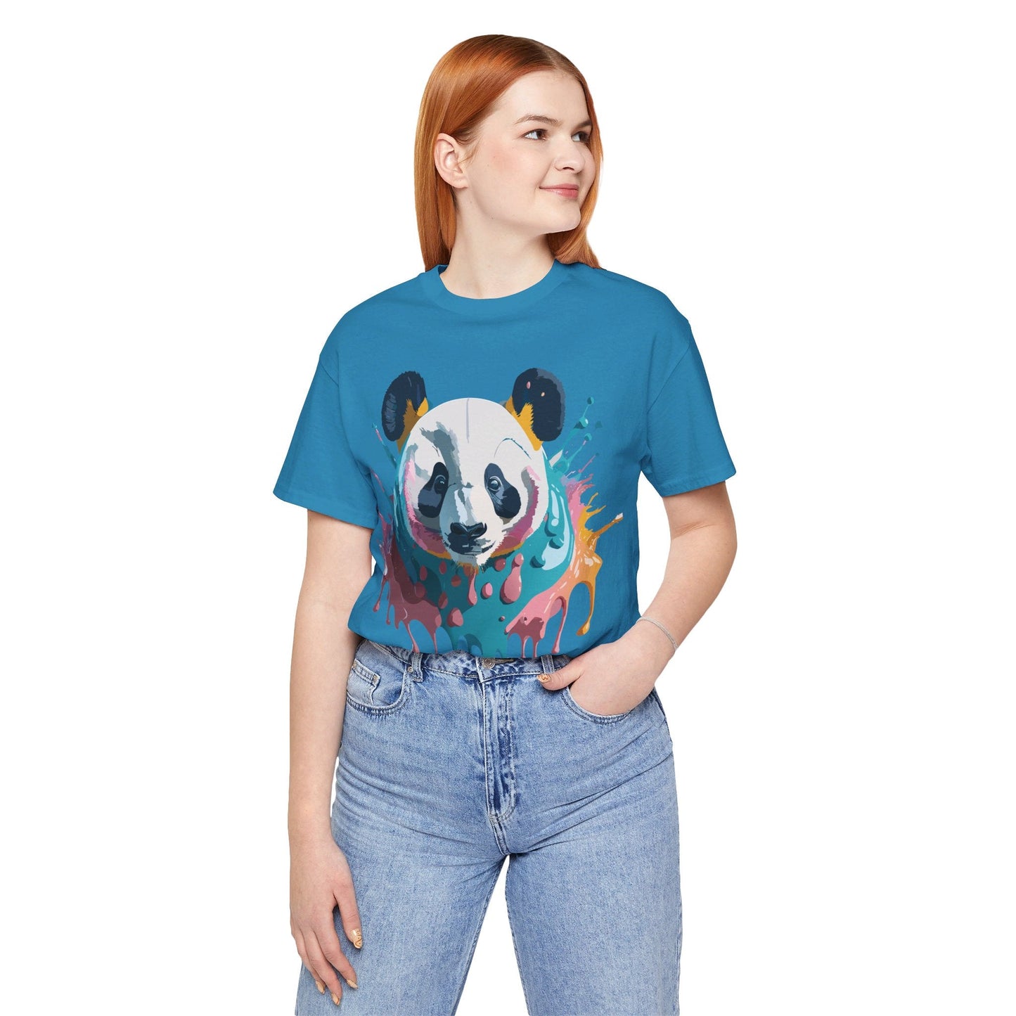 Panda Graphic Tee Unisex Short Sleeve Art Design By Adelpha Vintage Inspired Shirt