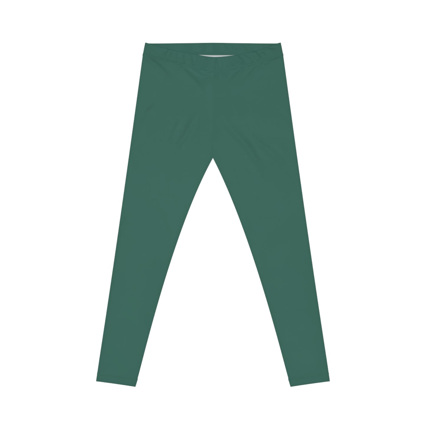 Dark Jungle Green Color Women's Poly-Span Casual Leggings XS-2XL