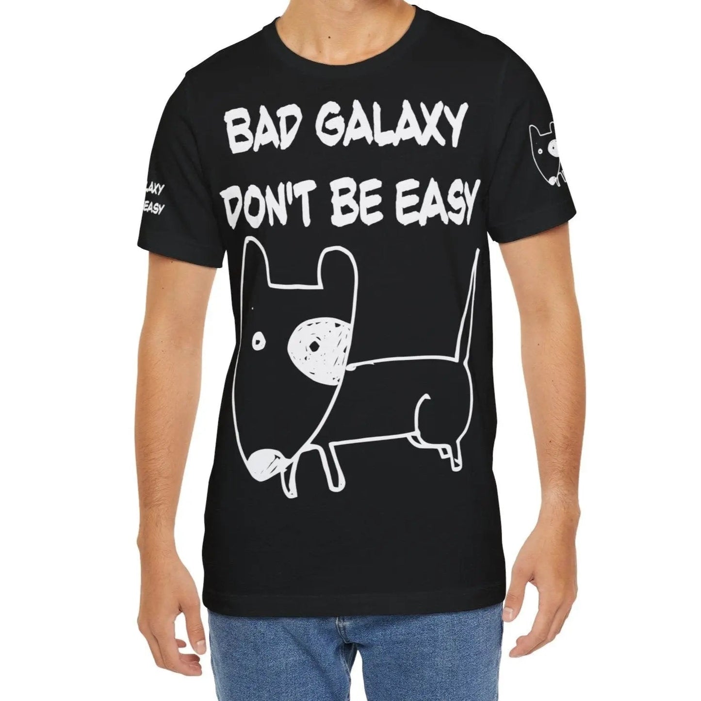 Funny Dog Tee Shirt From Bad Galaxy 100 Percent Cotton Made In USA Eco Friendly Inks