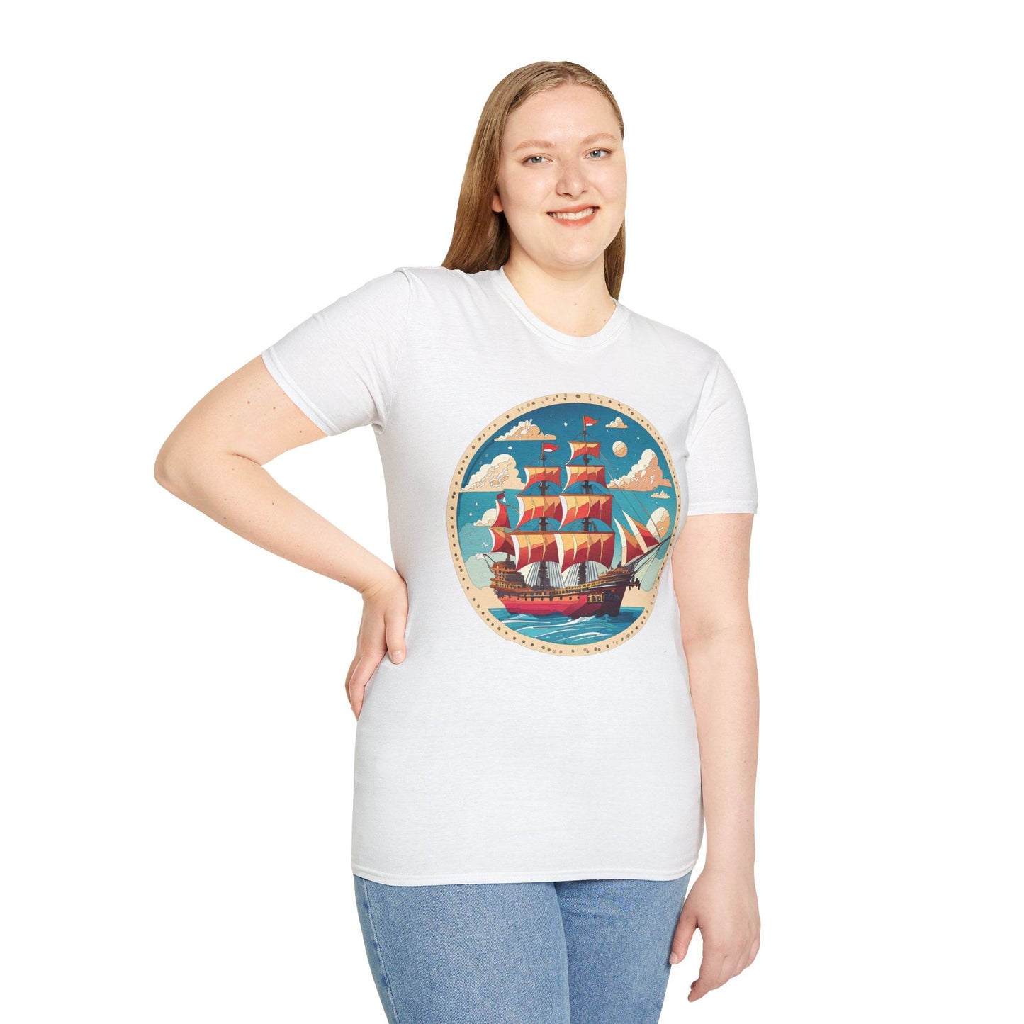 Unisex Ship T Shirts Frigate T Shirts Vessel Tee Shirt Gildan Softstyle 64000 Premium Cotton