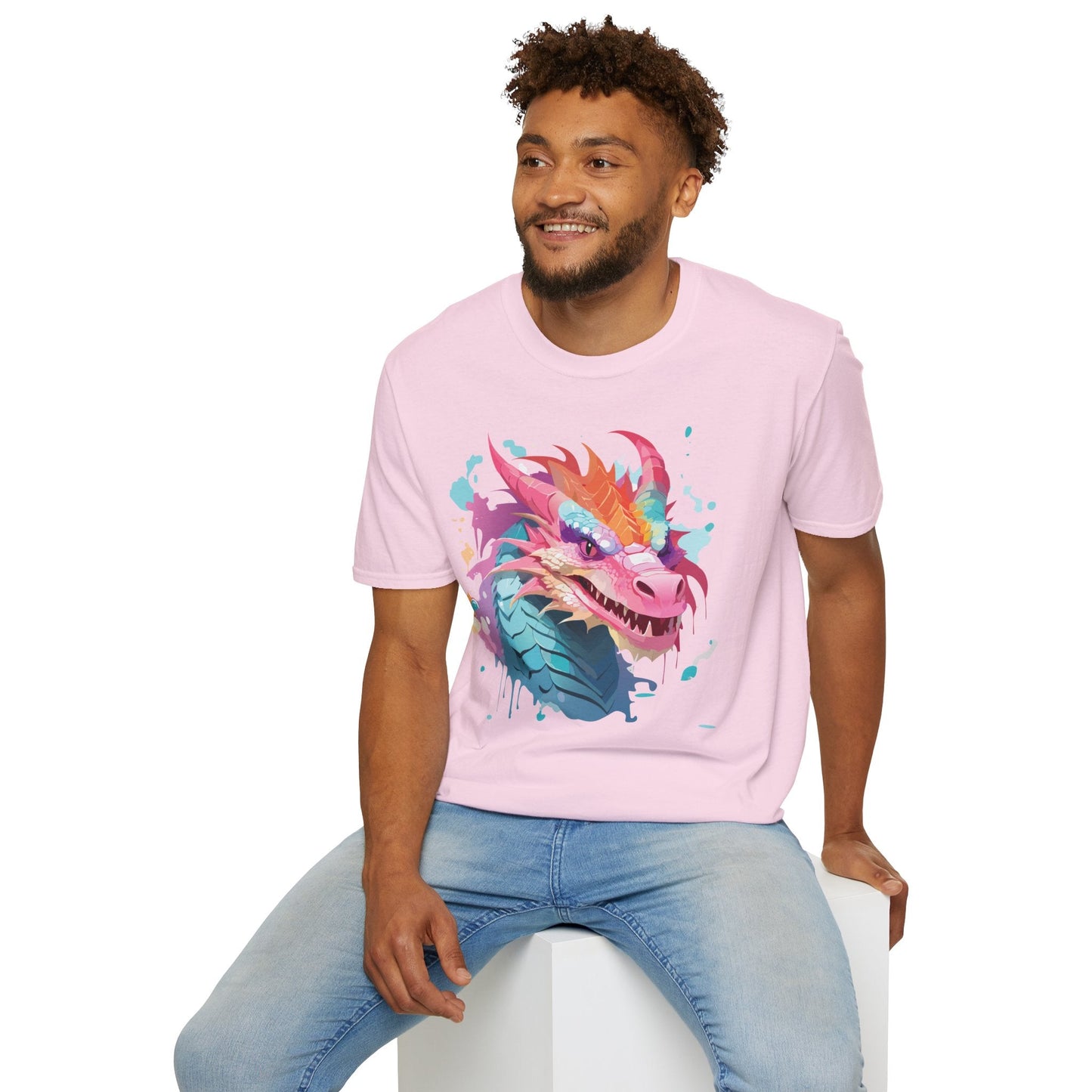 Dragon Graphic Unisex Cotton Softstyle Art Design Tee With Animals 22