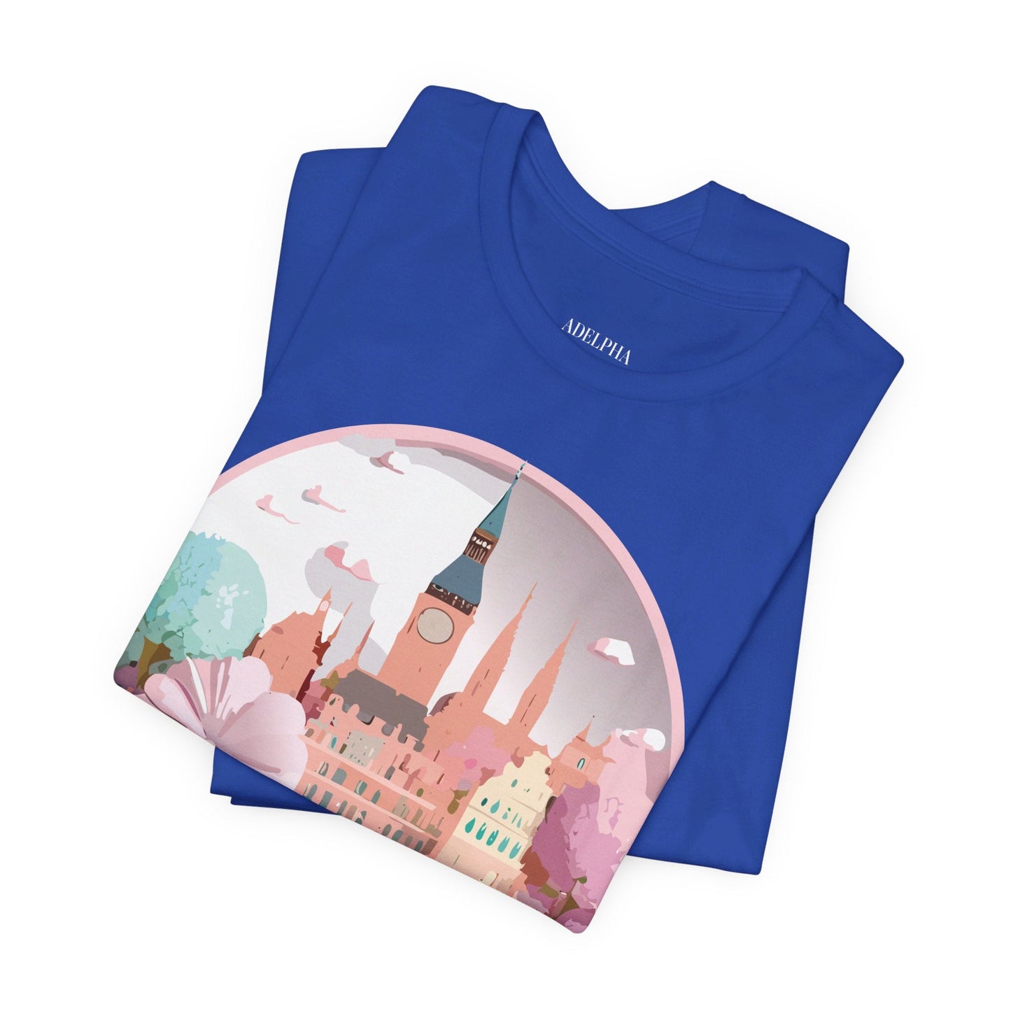 Prague Tourist Graphic Tee by Adelpha Unisex Vintage Style Short Sleeve Shirt Collection