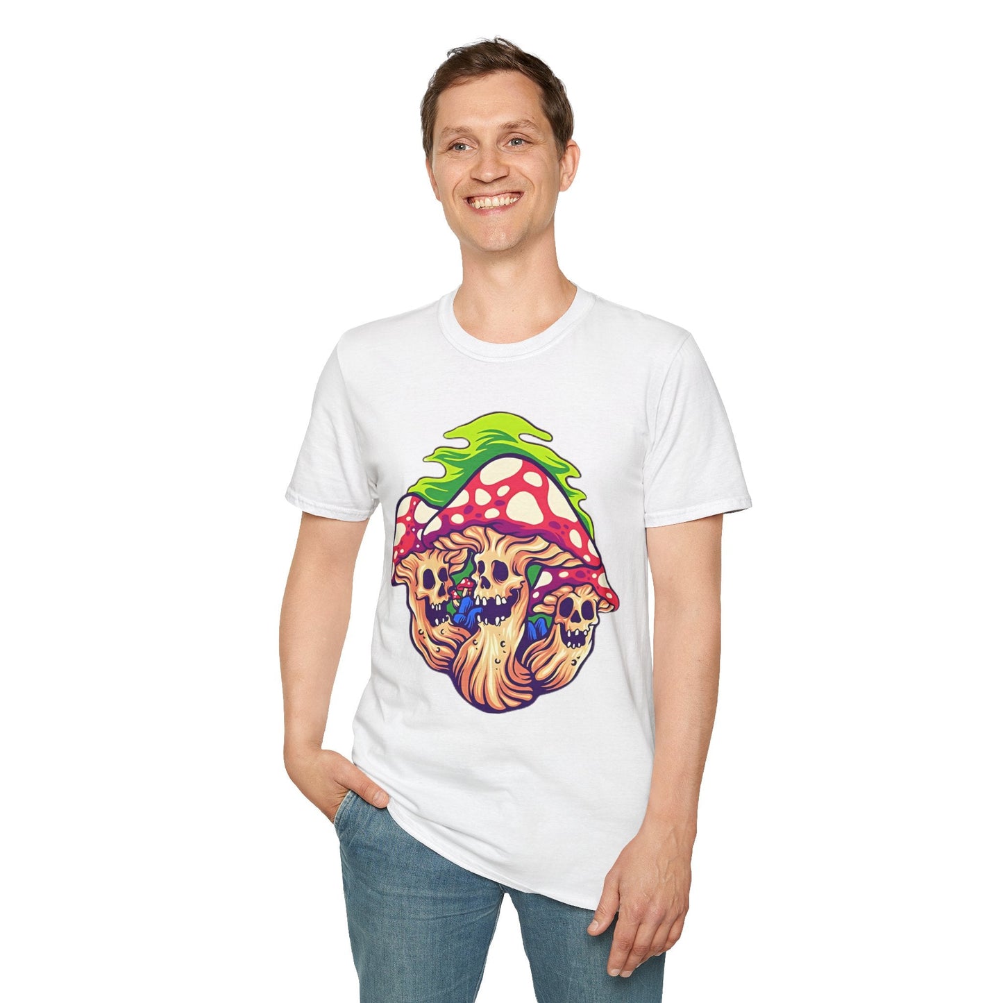 Mashroom Tee Shirt Unisex Softstyle Gildan 64000 Cotton With Funny Mashroom Design