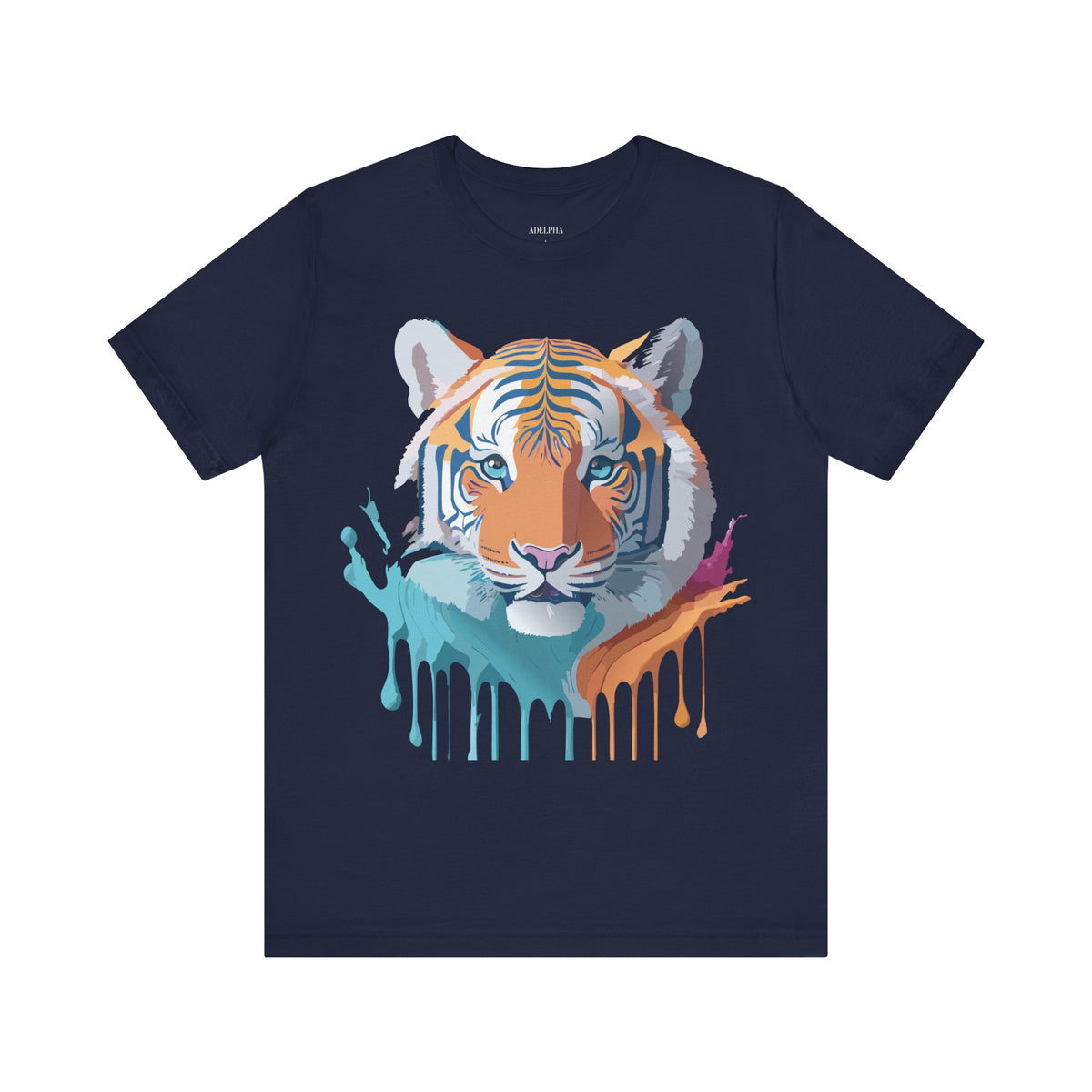 Tiger Graphic Unisex Cotton Bella+Canvas Tee with Art Animal Design e62
