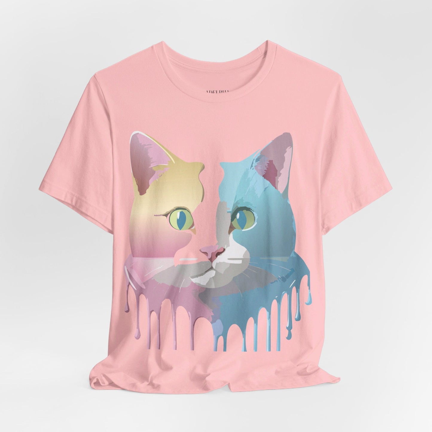 Cat Graphic Tee Unisex Short Sleeve Shirt Vintage Style Adelpha