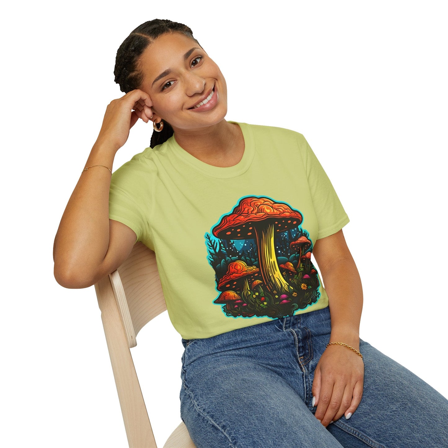 Mashroom Tee Shirt Unisex Softstyle 64000 With Funny Mashroom Fungus Graphic Design