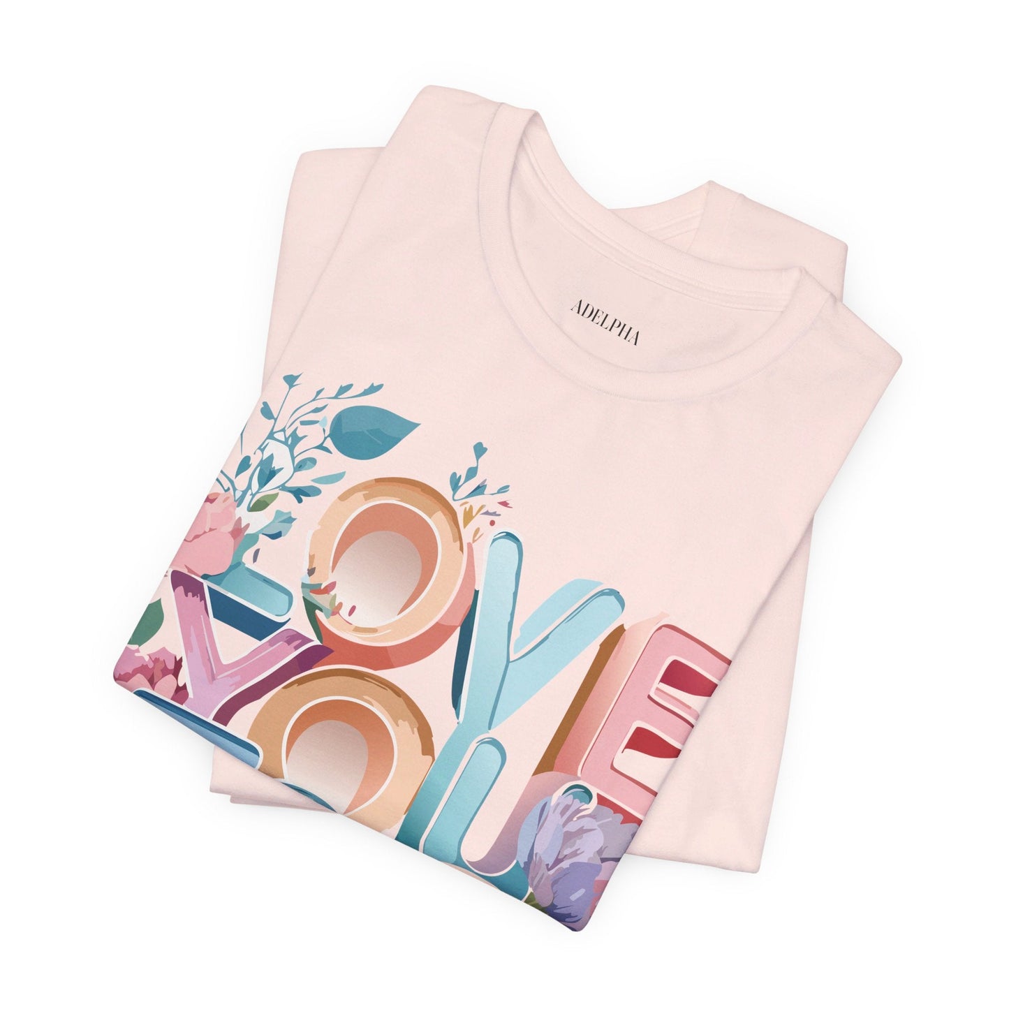 Valentine Day Graphic Unisex 100 Cotton Vintage Artwork with Love and Flower Design Tee 39