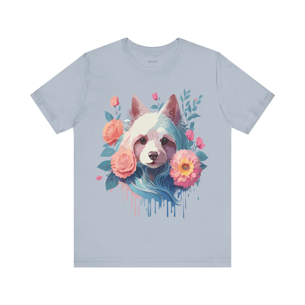 Dog Graphic Unisex Cotton Bella+Canvas Tee with Art Animal Design d06