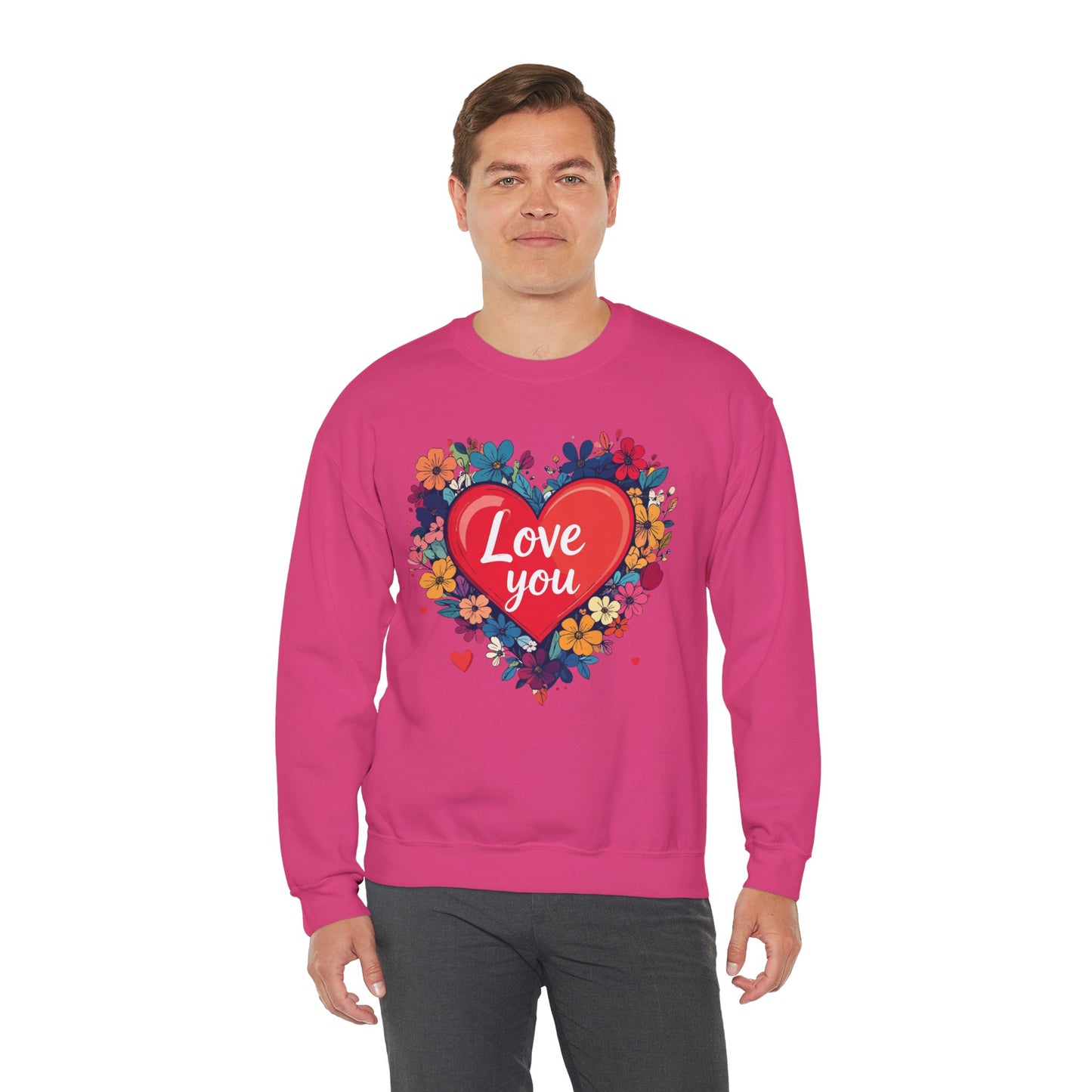 Big Heart Sweatshirt, Floral Heart Sweatshirt, Floral Love Sweatshirt, Valentine's Day Sweatshirt, Heart Floral Sweatshirt 107