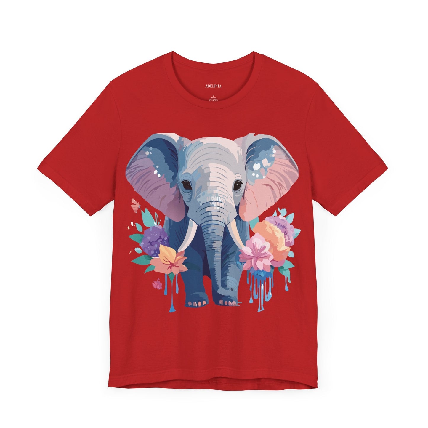 Elephant Graphic T Shirt Unisex Vintage Art Design Tee by Adelpha Short Sleeve Premium