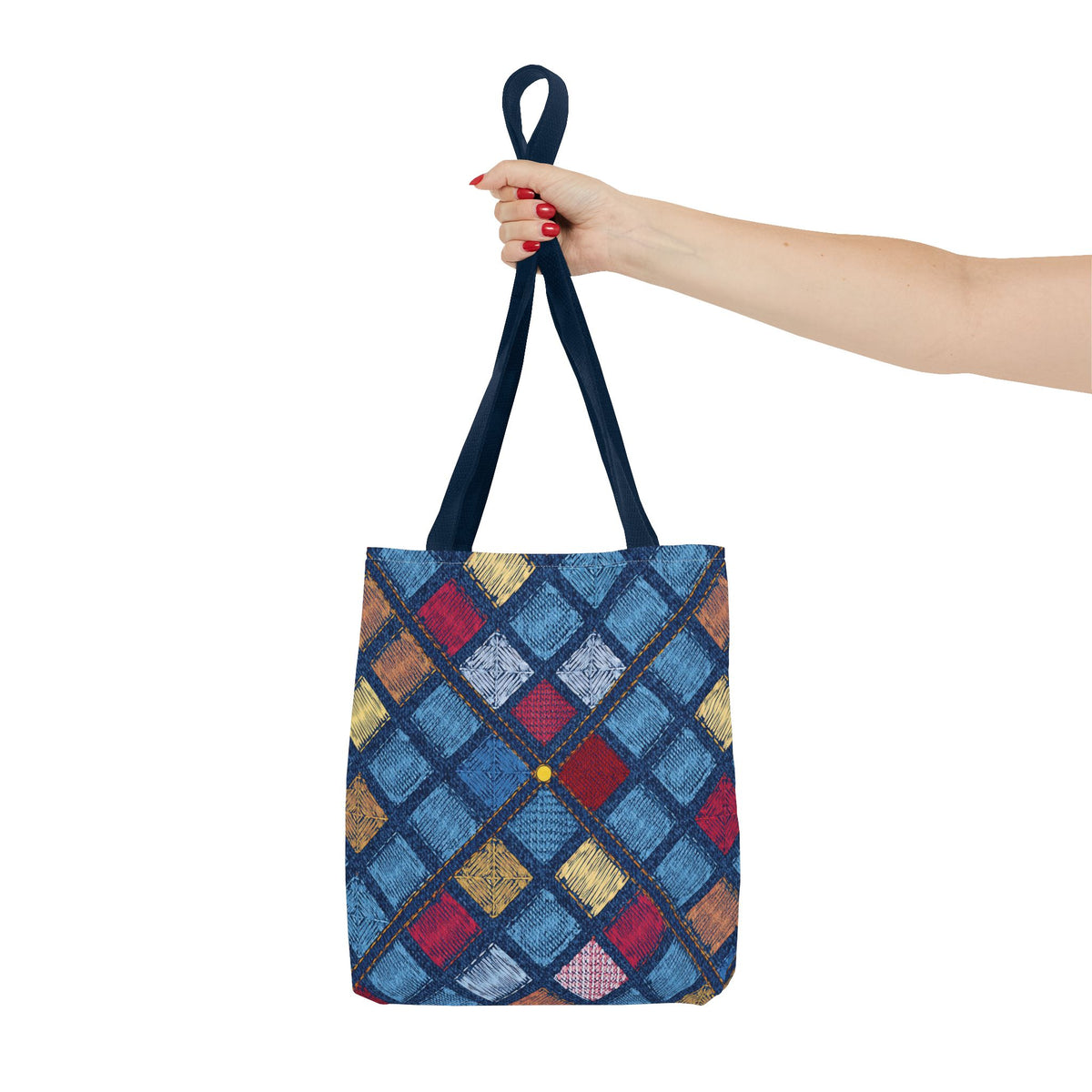 Denim Fabric Imitation Print Unisex Canvas Bag Poly Spun 3 Sizes Tote Bag 189-8