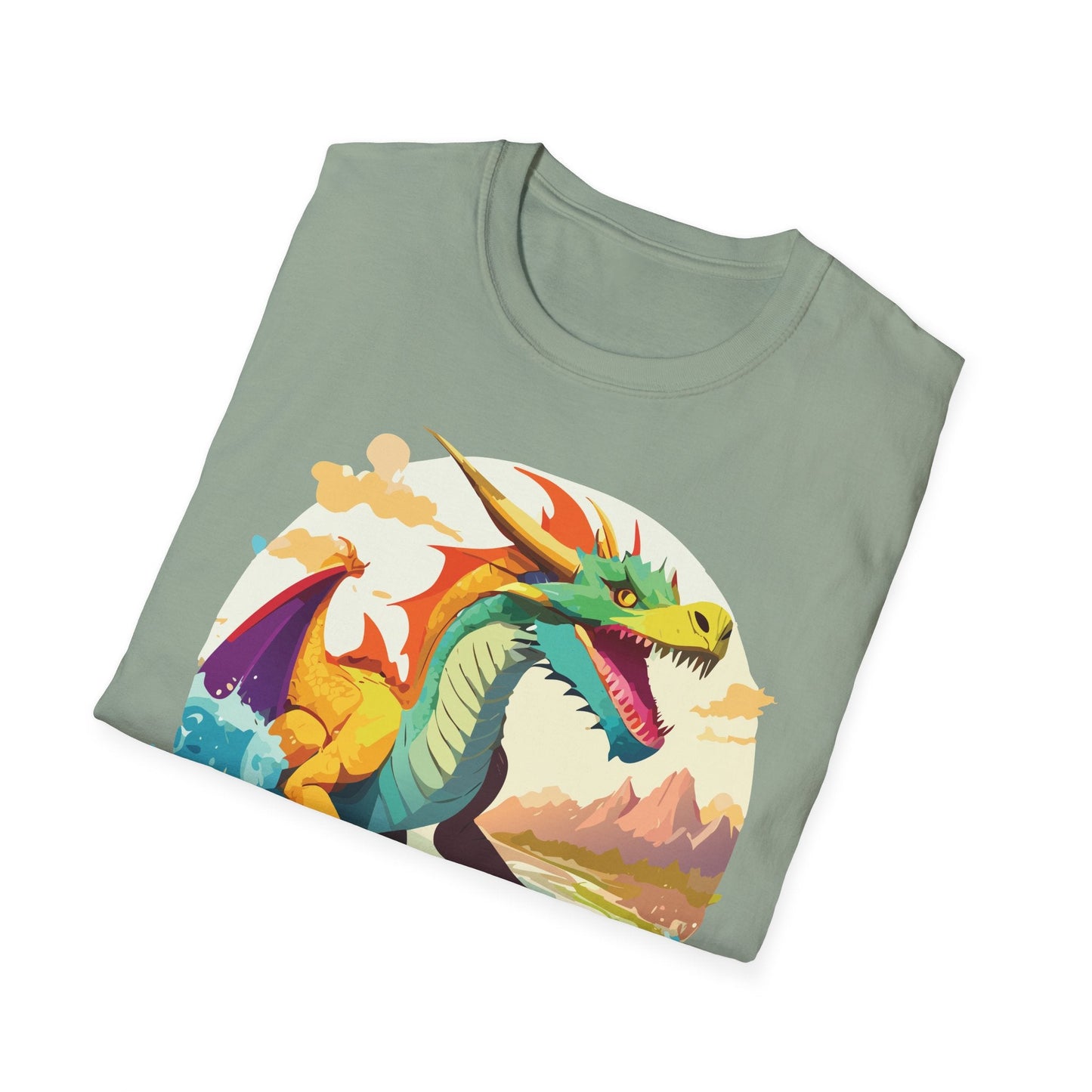 Dragon Graphic Unisex Cotton Softstyle Art Design Tee With Animals 13