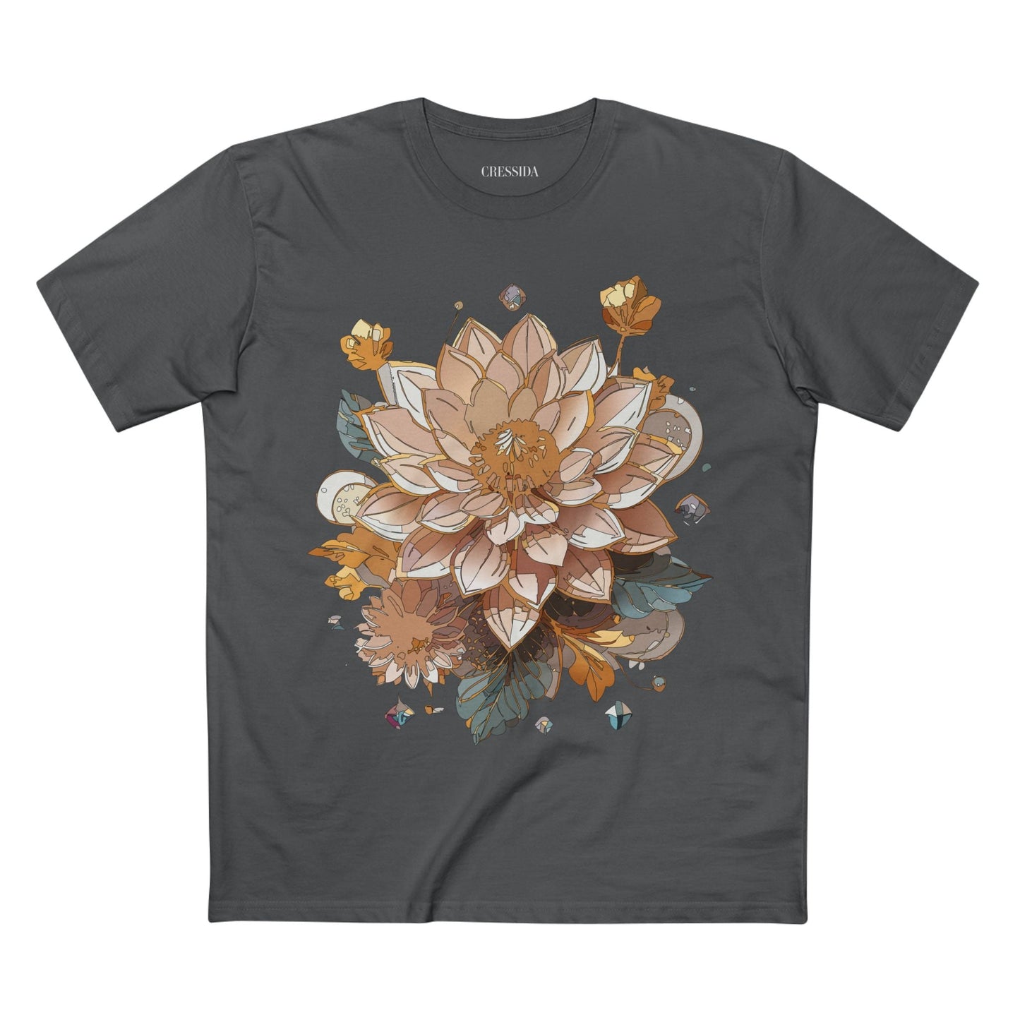Floral Graphic T-Shirt Unisex 100 Cotton Art Design with Antique Flowers Tee 9