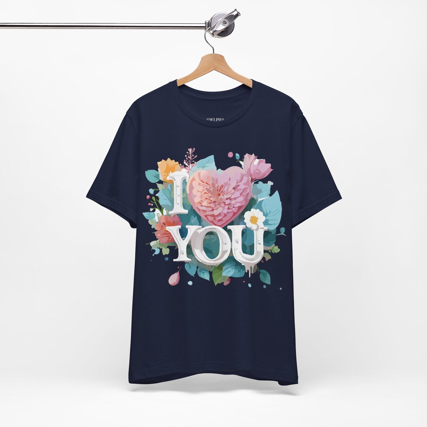 Valentine Day Graphic Unisex 100 Cotton Vintage Artwork with Love and Flower Design Tee 9