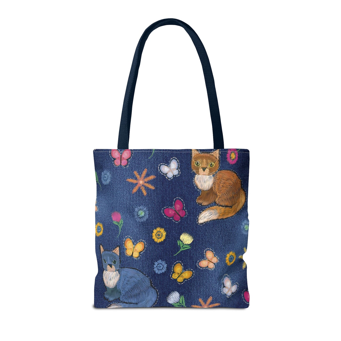 Denim Fabric Imitation Print Unisex Canvas Bag Poly Spun 3 Sizes Tote Bag 190-13