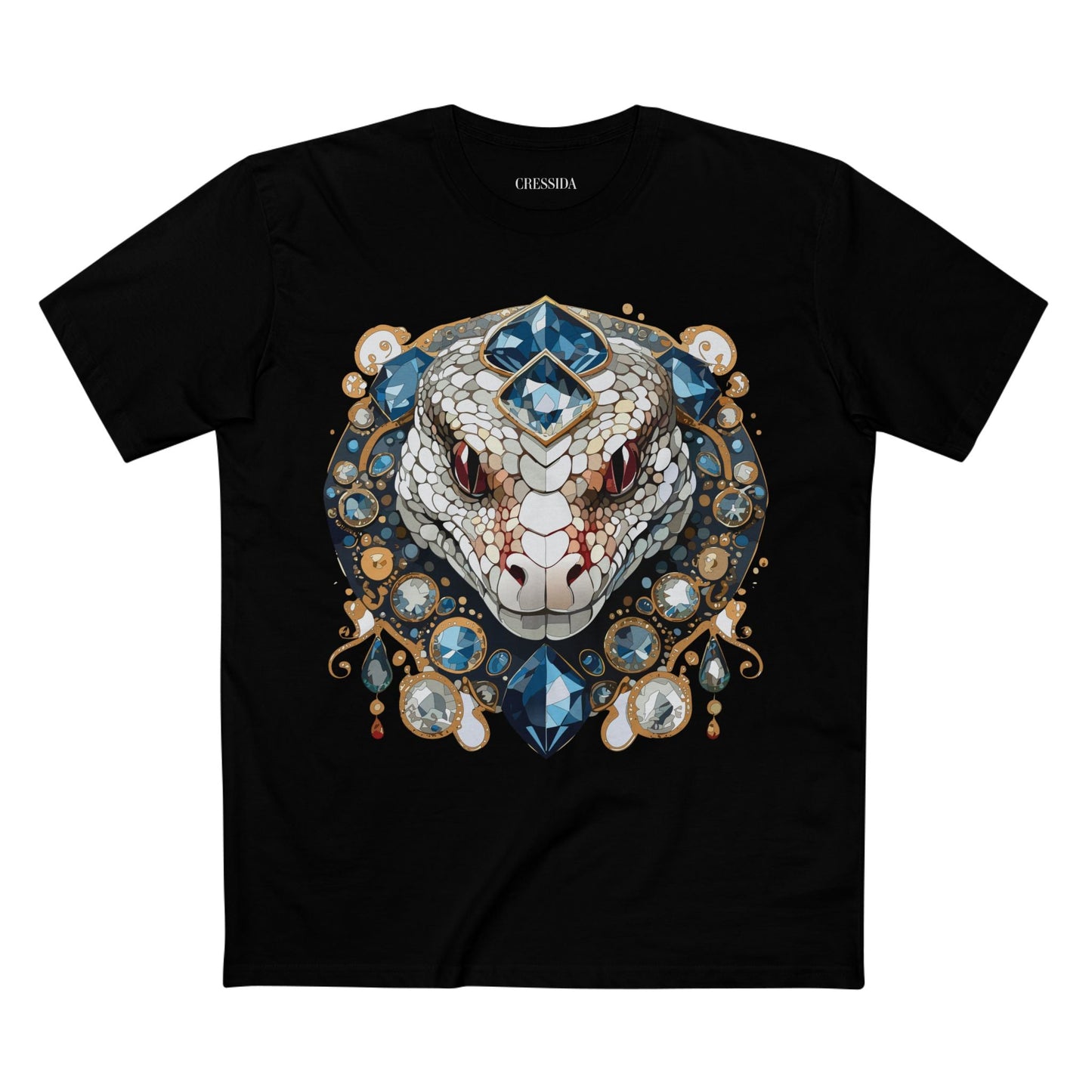 Snake Graphic Unisex 100 Cotton Tee With Unique Animal Golden Medallion Art Design 41