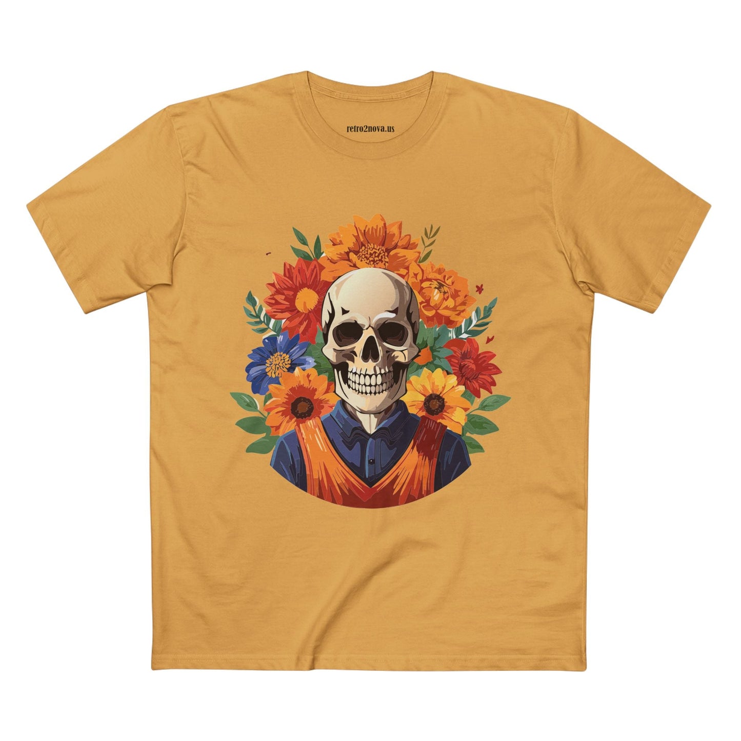 Skull Shirt Skeleton Shirt Unisex Premium Cotton Tee Original Art Design Retro2Nova